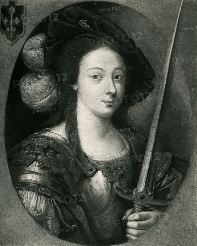 This painting of Joan of was doneby Claude Deruet, a famous French Baroque artist of the 17th century. .
