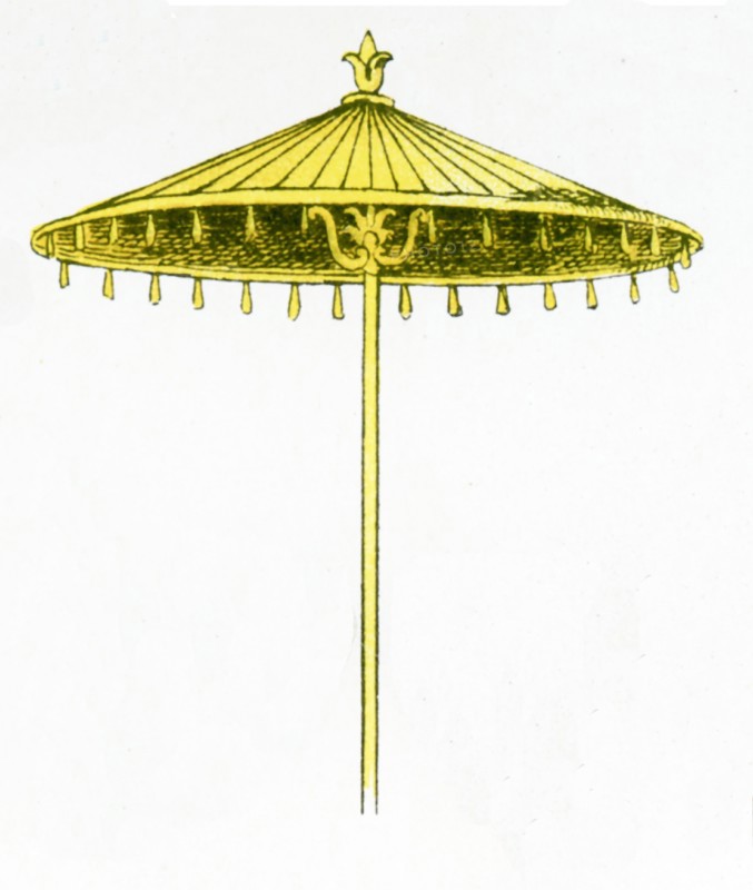 The illustration here shows an ancient Greek couch with table and candelabrum.The illustration dates to 1882.