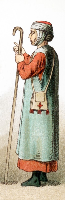 The figure represented here is a French pilgrim around A.D. 1100. The illustration dates to 1882.