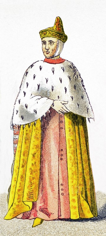 The doge of Venice pictured here is Pietro Gradenigo who served as doge from 1289 to 1311.A doge was the chief magistrate of the Republic of Venice, an office that lasted for more than 1000 years. The first doge served about 700 and the last abdicated in 1797, with the coming of Napoleon. Once elected by the city-state's aristocracy, a doge served until he died. The illustration dates to 1882.