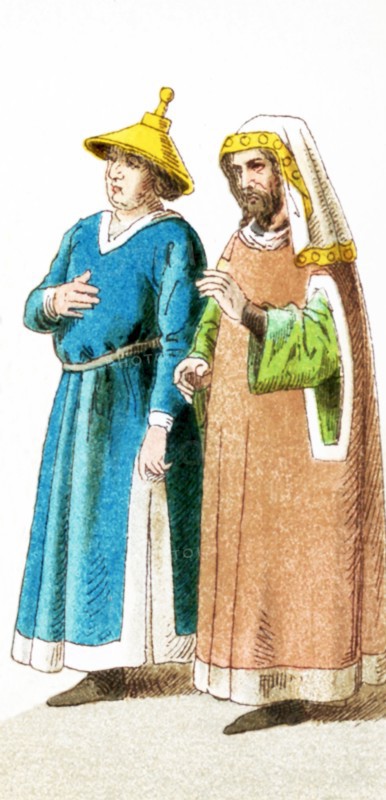 The figures pictured here represent German Jews between A.D. 1400 and 1450. The illustration dates to 1882.
