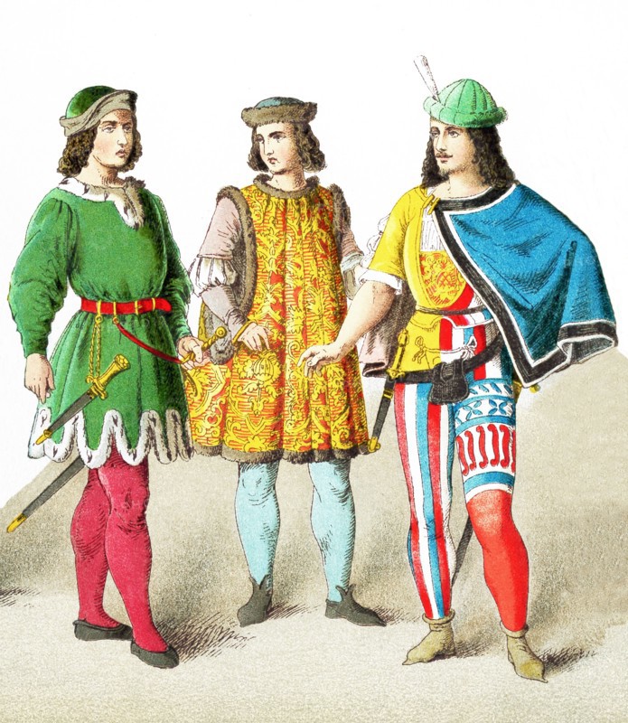 The figures represented here are German patricians between A.D. 1450 and 1500. The illustration dates to 1882.