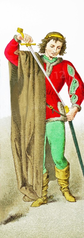 The figure represented here is a German knight between A.D. 1450 and 1500. The illustration dates to 1882.