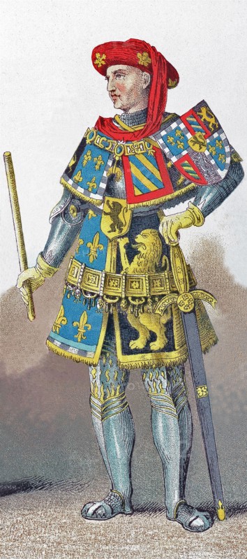 The figures pictured here represents Philip the Good (Duke of Burgundy) about A.D. 1400. The illustration dates to 1882.