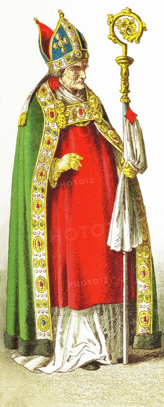 The figure represented here is a German bishop between 1500 and 1550. The illustration dates to 1882. .