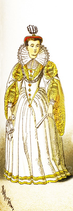 The figure represented here is Margareth of Lorraine, duchess of Alencon. The illustration dates to 1882.
