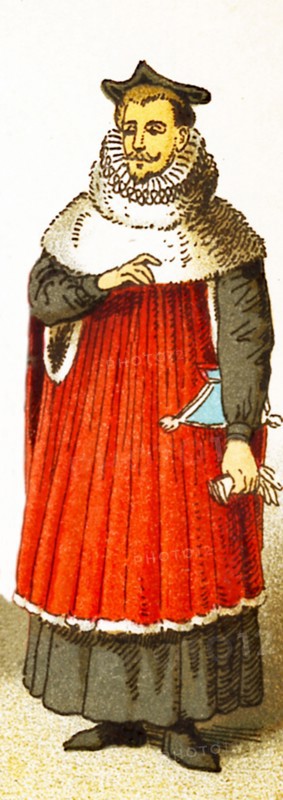 The figure represented here is a French doctor of medicine between 1550 and 1600. The illustration dates to 1882.