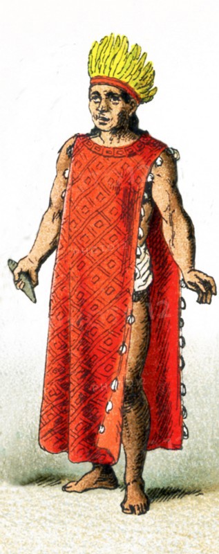 The figure pictured in this illustration shows a Mexican high priest around A.D. 1500. The illustration dates to 1882.