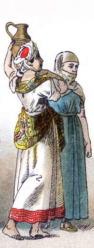 These figures represent two women Moors in 1500. The illustration dates to 1882.