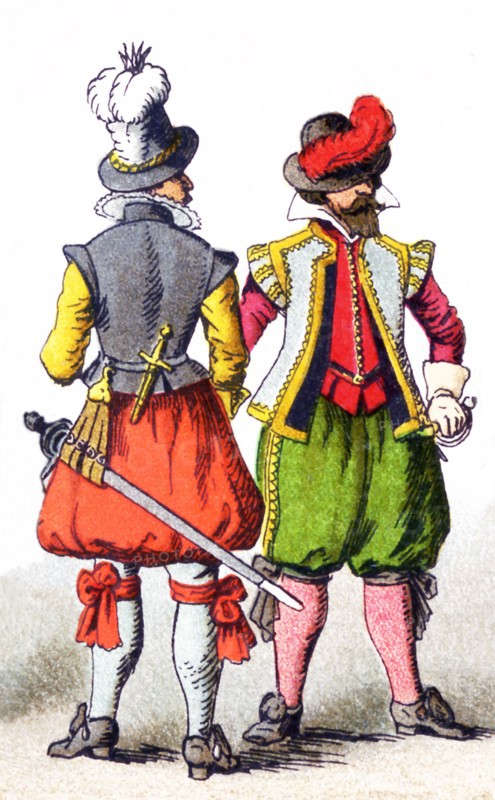 The figures represented here are German men of rank in the 1600s. The illustration dates to 1882.