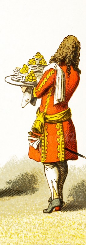 The figure represented here is a French servant around 1600. The illustration dates to 1882.