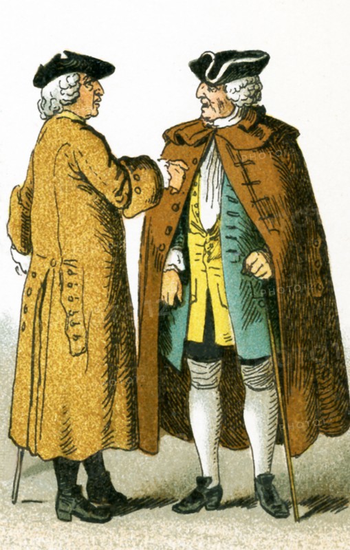 The figures picture here are Germans in 1700. They are, from left to right: two citizens. This illustration dates to 1882.