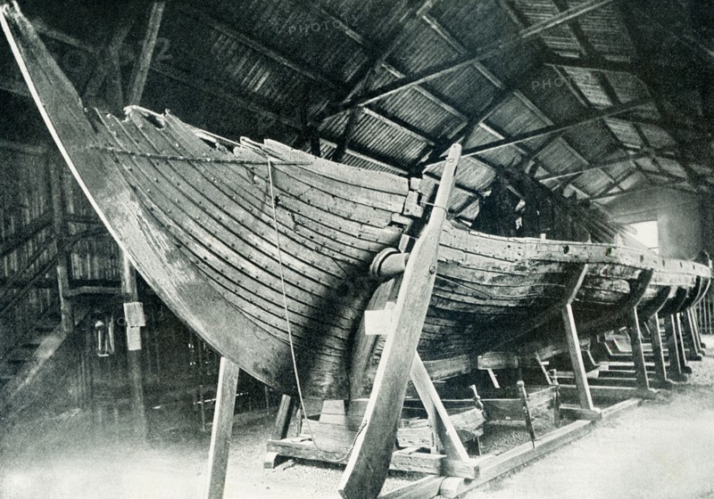 The Gokstad ship was built around 890 AD, at the height of the Viking period. It was a fast and flexible ship that was suitable for voyages on the high seas. A large burial mound called 'the king's mound' was situated at the farm of Gokstad in Sandefjord municipality of Norway. In autumn 1879 the two teenage sons on the farm were bored and started to dig into the mound. A ship was said to lie in the burial mound, and it was this that the boys found. .