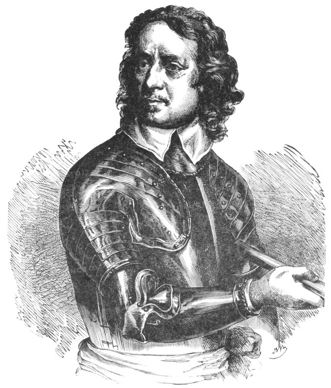Oliver Cromwell (1599-1658) was the lord protector of England. A prominent Puritan in the English Parliament, he proposed army reoganization in 1644 during the struggle between a largely Presbyterian Parliament and Puritan army. He led an expedition to Ireland in 1649 where he continued the poilicy of settling the English. Opinions of him and his leadership vary greatly.