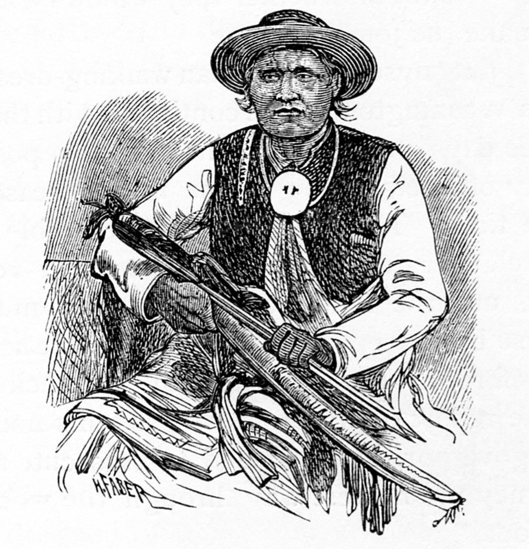 This illustration shows the Half-King Tanacharison (also known as Tanaghrisson), a Seneca Tribe leader, with whom George Washington had an interview. Tanacharison ( c. 1700 -1754), also called Tanaghrisson, was a Native American leader who played a pivotal role in the beginning of the French and Indian War. He was known to European-Americans as the Half-King, a title also used to describe several other historically important Native American leaders. .