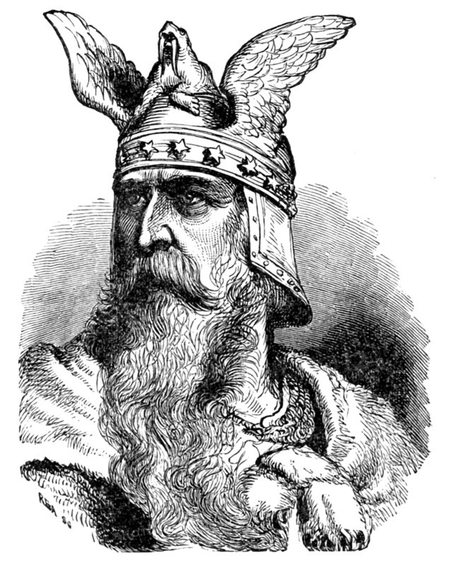 This engraving is a late 1800s interpretation of a Viking leader. The Vikings were an ancient people whose homeland was Scandinavia. Their raids and activity along the coasts of Europe and the British Isles, and also east into Russia (where they became known as Varangians), gave the period from the 8th to the 10th centuries A.D. the name of the Viking Age. The Vikings in the West were also known as Norsemen and Danes.