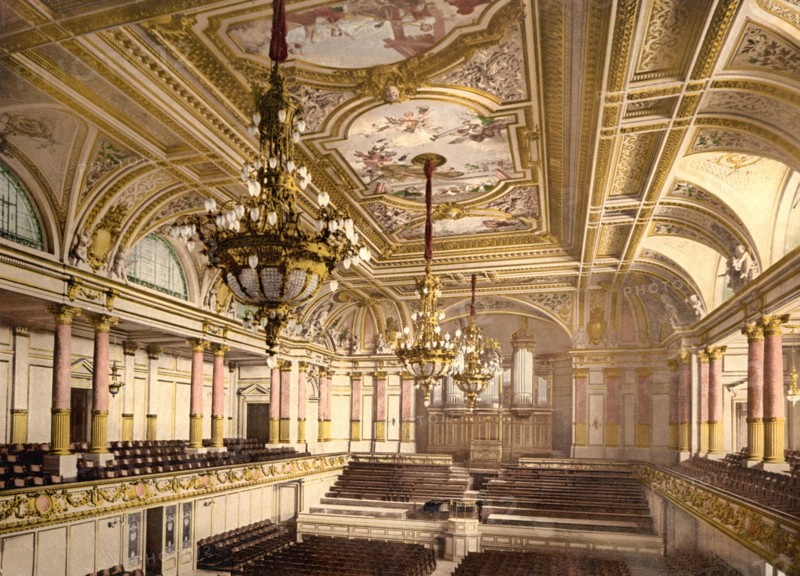 Large concert hall in the Tonhalle in Zurich.