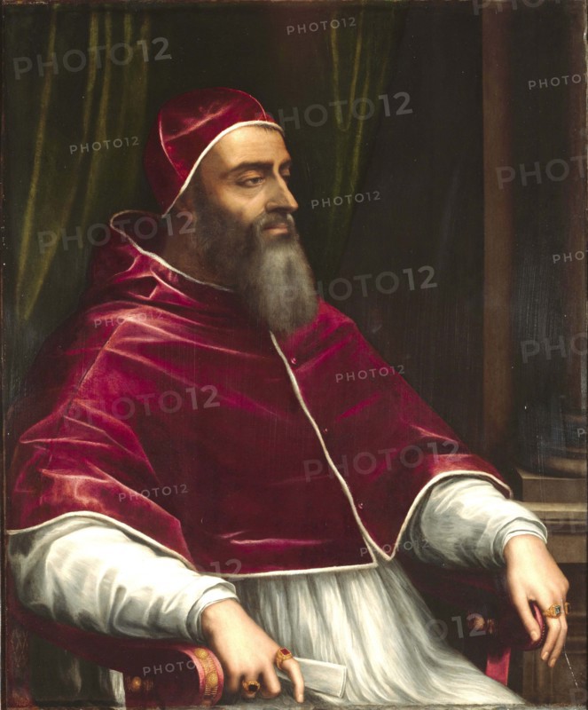 Clement VII, civilly Giulio de Medici (26 May 1478 to 25 September 1534) from the Medici family was Pope from 18 November 1523 until his death, Painting by Sebastiano del Piombo, Historic, digitally restored reproduction from an original of the tim..