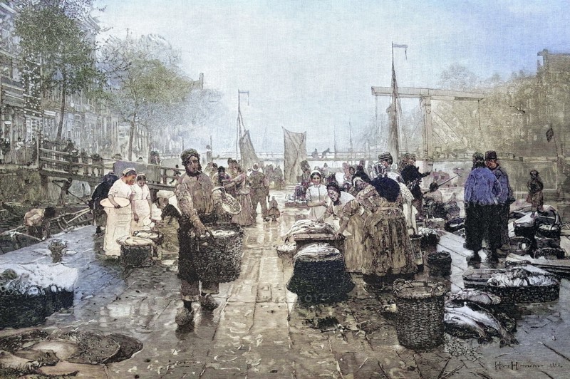 Fish market in Amsterdam.