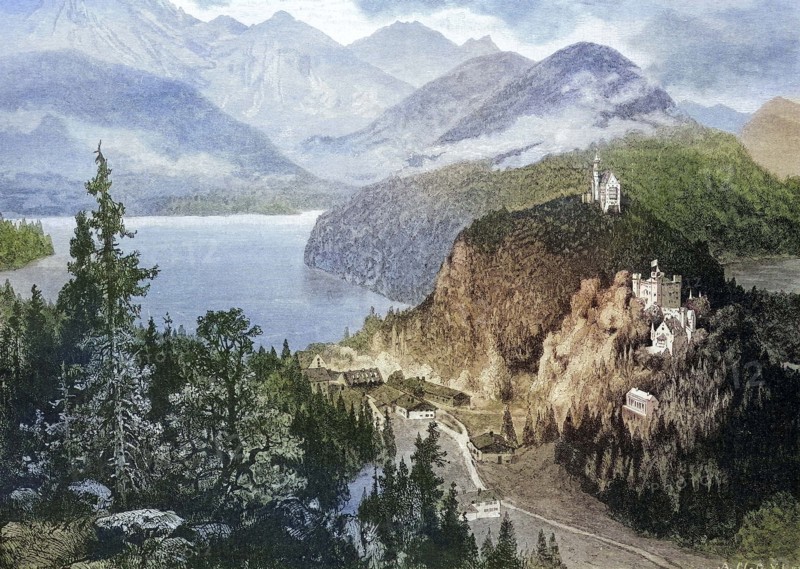 Alpsee, Hohenschwangau Castle and Neuschwanstein.