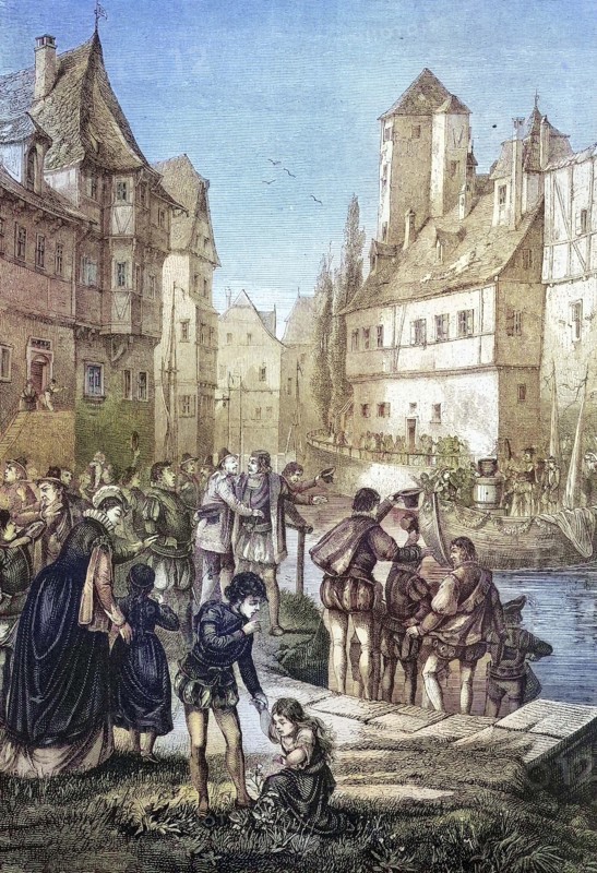 Arrival of the Breitopf by ship from Zurich in Strasbourg.