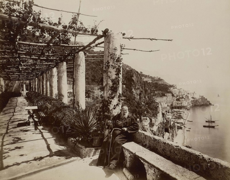 Grand Hotel, formerly Convento dei Cappuccini, Monastery, Amalfi, c. 1880, Italy, Historic, digitally restored reproduction from a 19th century original..