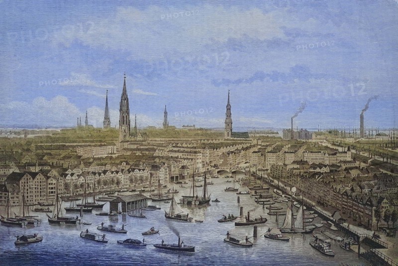 The part of Hamburg to be demolished due to the construction of the free harbour.