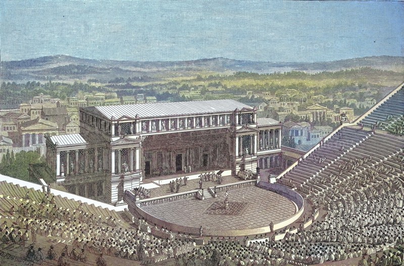 The Dionysus Theater in Athens was the most important theater in ancient Greece.