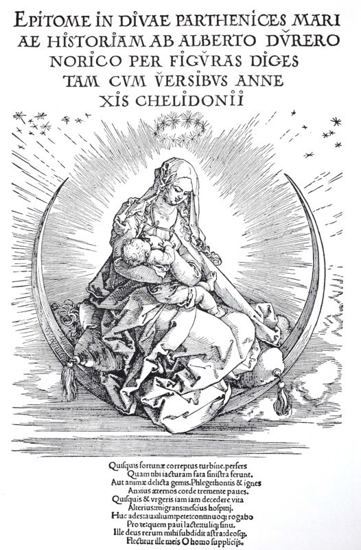 Title-page to the life of the virgin in book form.