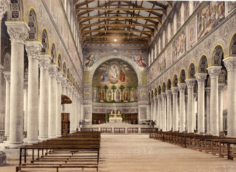 Interior view of the Basilica of St. Boniface Monastery in Munich