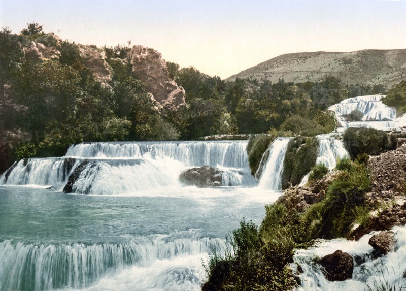 Sebenico, Sibenik, mittlerer Wasserfall der Kerka, Dalmatien, ehemals vñsterreich-Ungarn, heute Kroatien, 1890, Historic, digitally restored reproduction from a 19th century original.