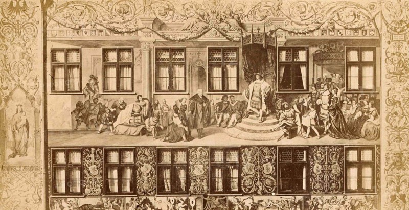 Fresco on a facade of the former residence of Hans Jakob Fugger in Augsburg