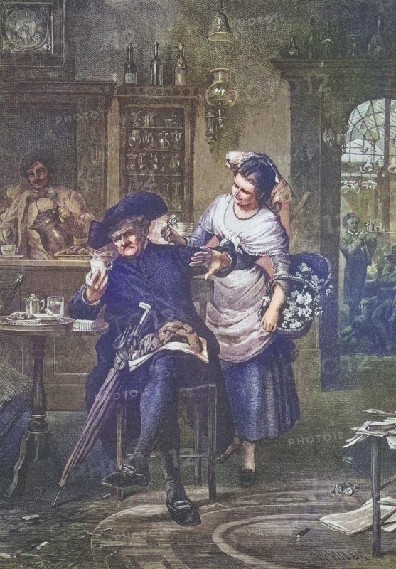 pushy flower seller in a pub