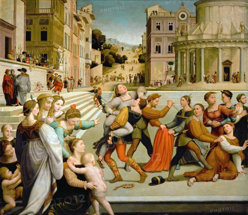 In the Book of Genesis, Dinah is the seventh child and the only daughter of Leah and Jacob. The episode of the abduction of Dinah by Shechem, the son of a Canaanite or Hivite prince, and the subsequent revenge of her brothers Simeon and Levi, commonly referred to as the rape of Dinah, is recounted in Genesis, Historic, digitally restored reproduction from an original of the time.
