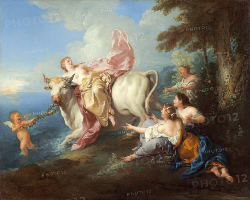 The Abduction of the Europa, painting by Jean Franvßois de Troy (France, 1679 - 1752 ), Historic, digitally restored reproduction from an original of the time.