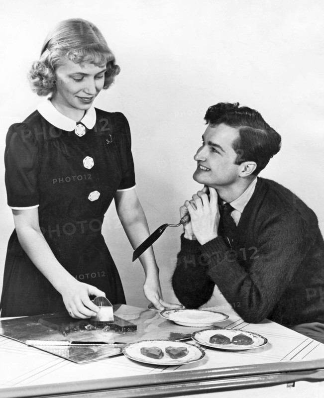 Woman Making Heart Cookies
