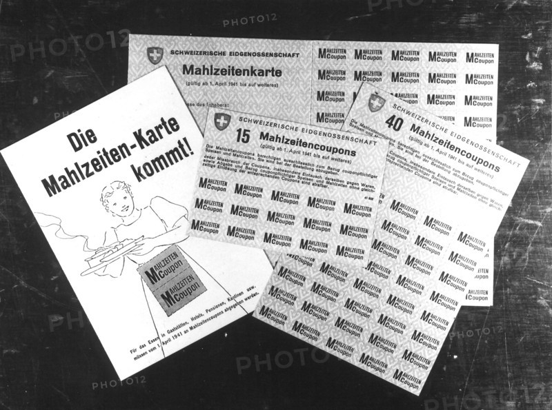 Meal cards for soldiers, circa in 1944.
