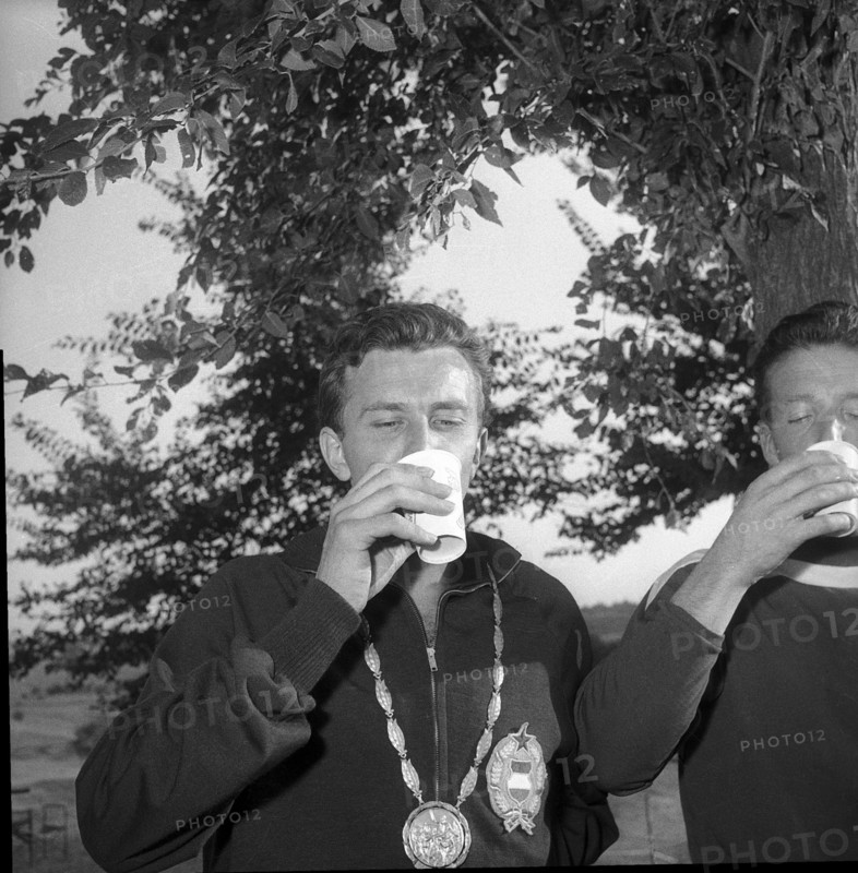 Rome 1960: Ferenc Nemeth with Ovomaltine.