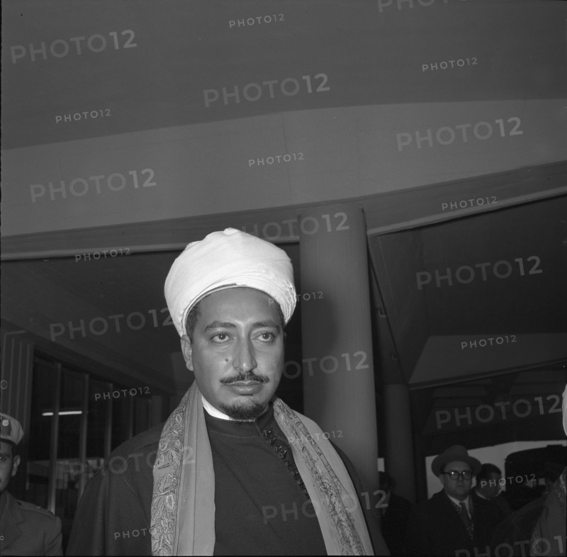 Arrival of Prince Muhammad al-Badr of Yemen in Kloten, 1957.