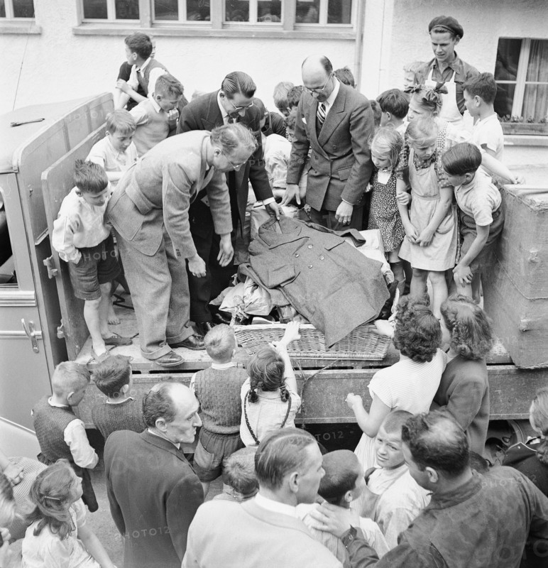 Donation fo clothes for Pestalozzi Children's Village 1949.