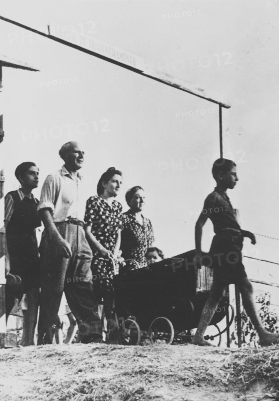 Internee are coming out of the internment camp, Italy