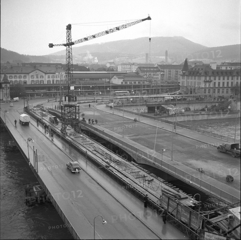 New bridge under construction; 1951.