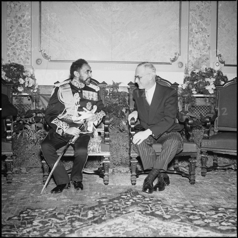 Emperor Haile Selassie with Federal President Rodolphe Rubattel, Berne 1954.
