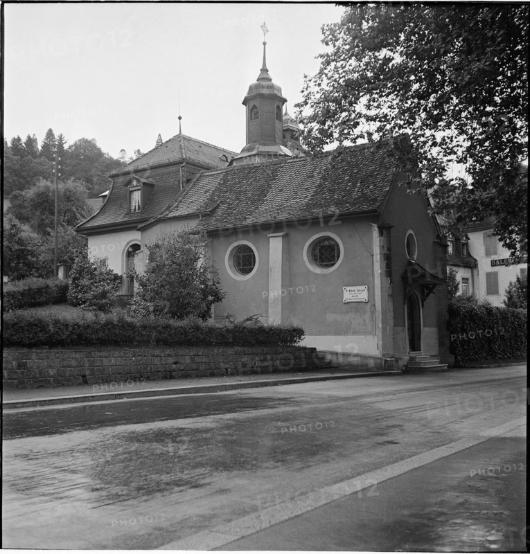 Bauen UR 1961: Church with commemorative plaque Alberik Zwyssig.