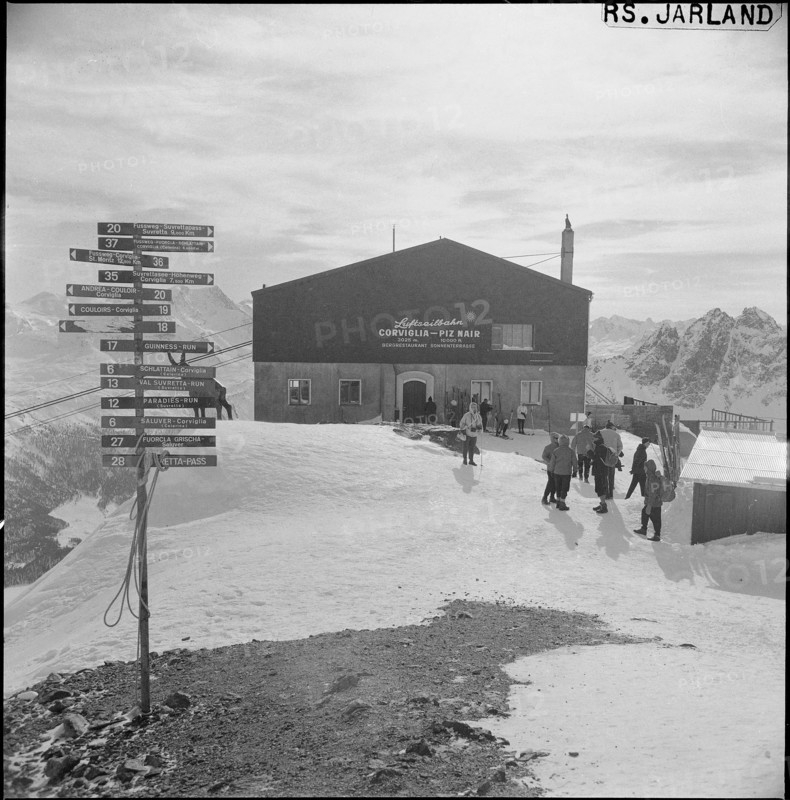 Top station of the cableway Corviglia - Piz Nair 1962.