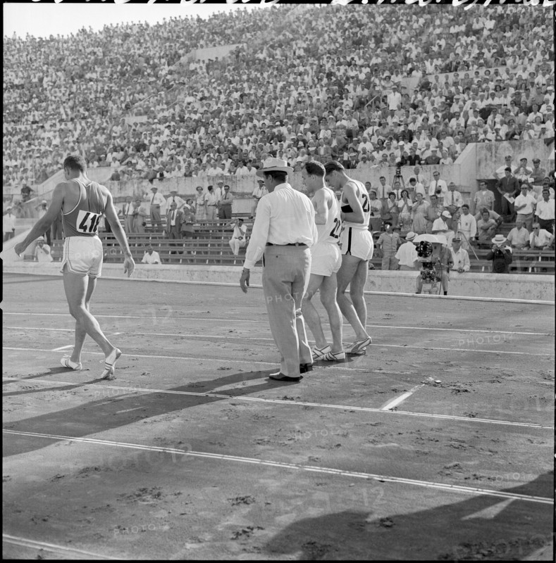 Rome 1960: second semi-final 400m hurdles; Howard, Matthias, Galliker.