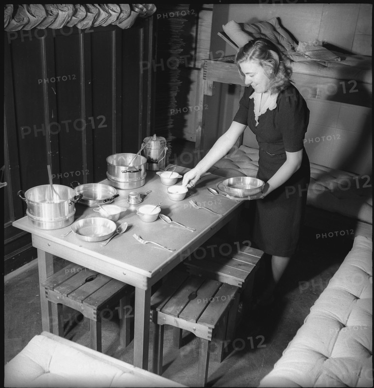 After World War 2: simple living equipment in a box .
