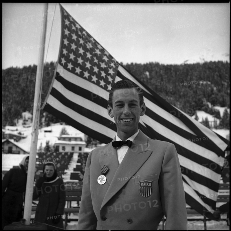 Figure Skating WCH Davos 1953: world champion Hayes Alan Jenkins, USA .