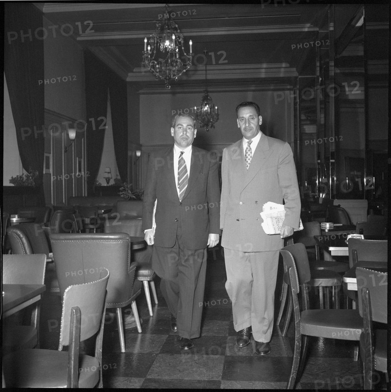 Ferhat Abbas (right) in Berne 1956.