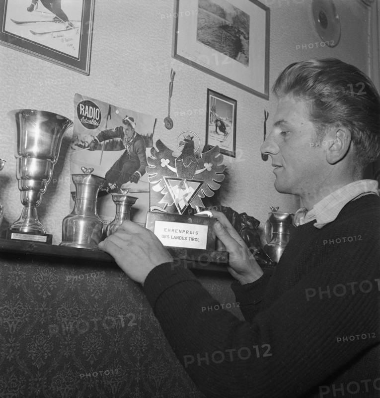 Georges Schneider, Swiss skier, 1949.